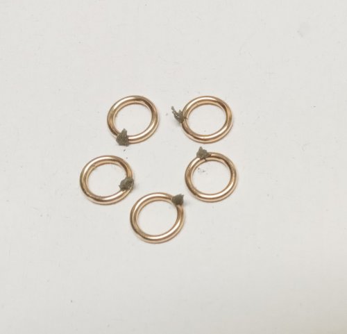 Judy Larson's Five Golden Rings Earrings - , Holiday Designs, Butane Torch, Soldering, Solder, Place the rings on a flat soldering surface